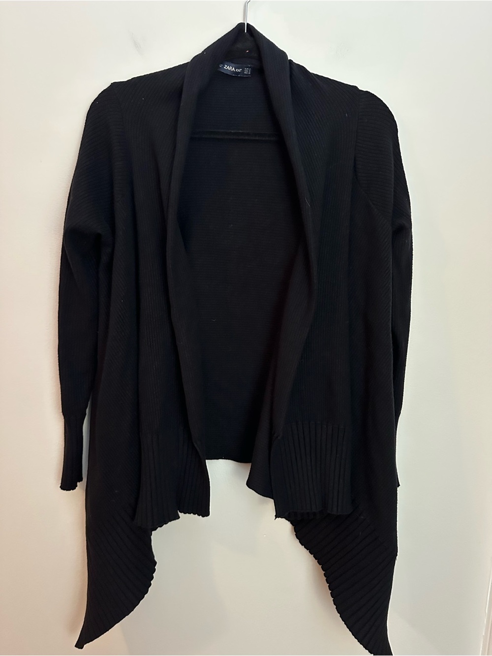 Zara Knit Open-Front Cardigan Black Medium EUC